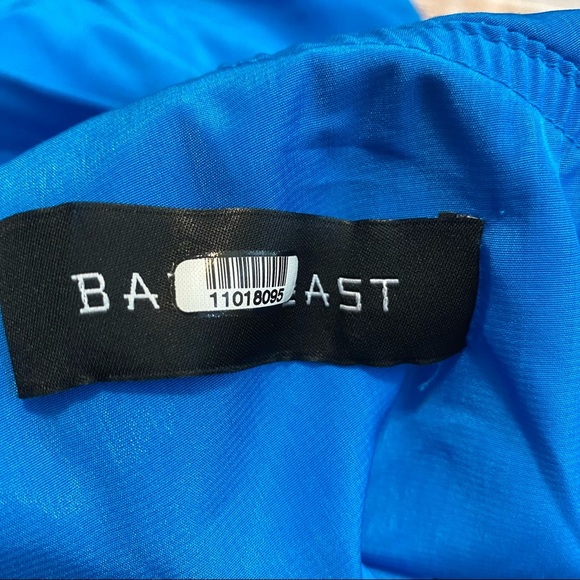 Baja East One Shoulder Draped Bow Blouse Blue 00 - Picture 6 of 7